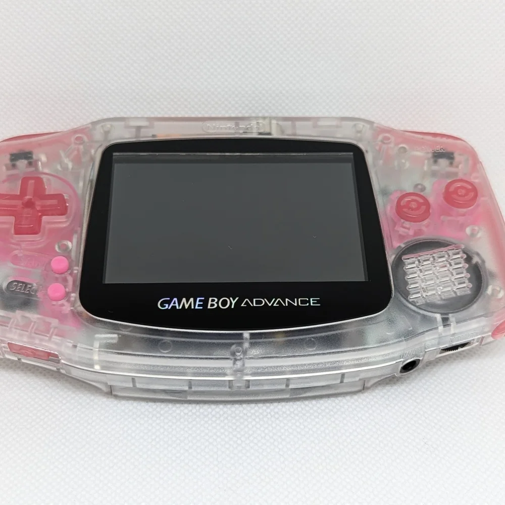 Game Boy Advance - Pink (Transparent/USB-C Charging) (LCD Screen) + (FLORA SKY)